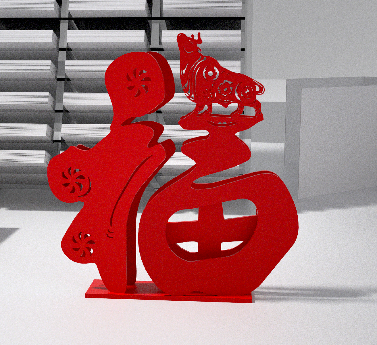 Cultural creation，Ornaments，blessing，paper-cut，