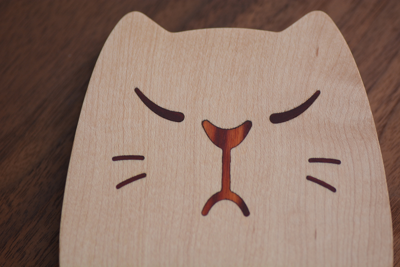 Quality life - Aojiao meow solid wood coaster，