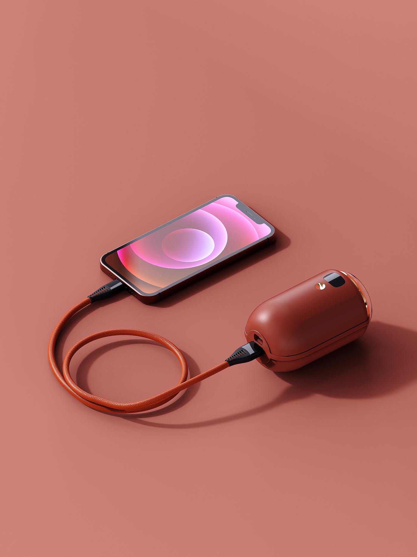Hand warmer，portable battery，Projection lamp，Night light，cylindrical，Original design，Simplicity，Digital display，