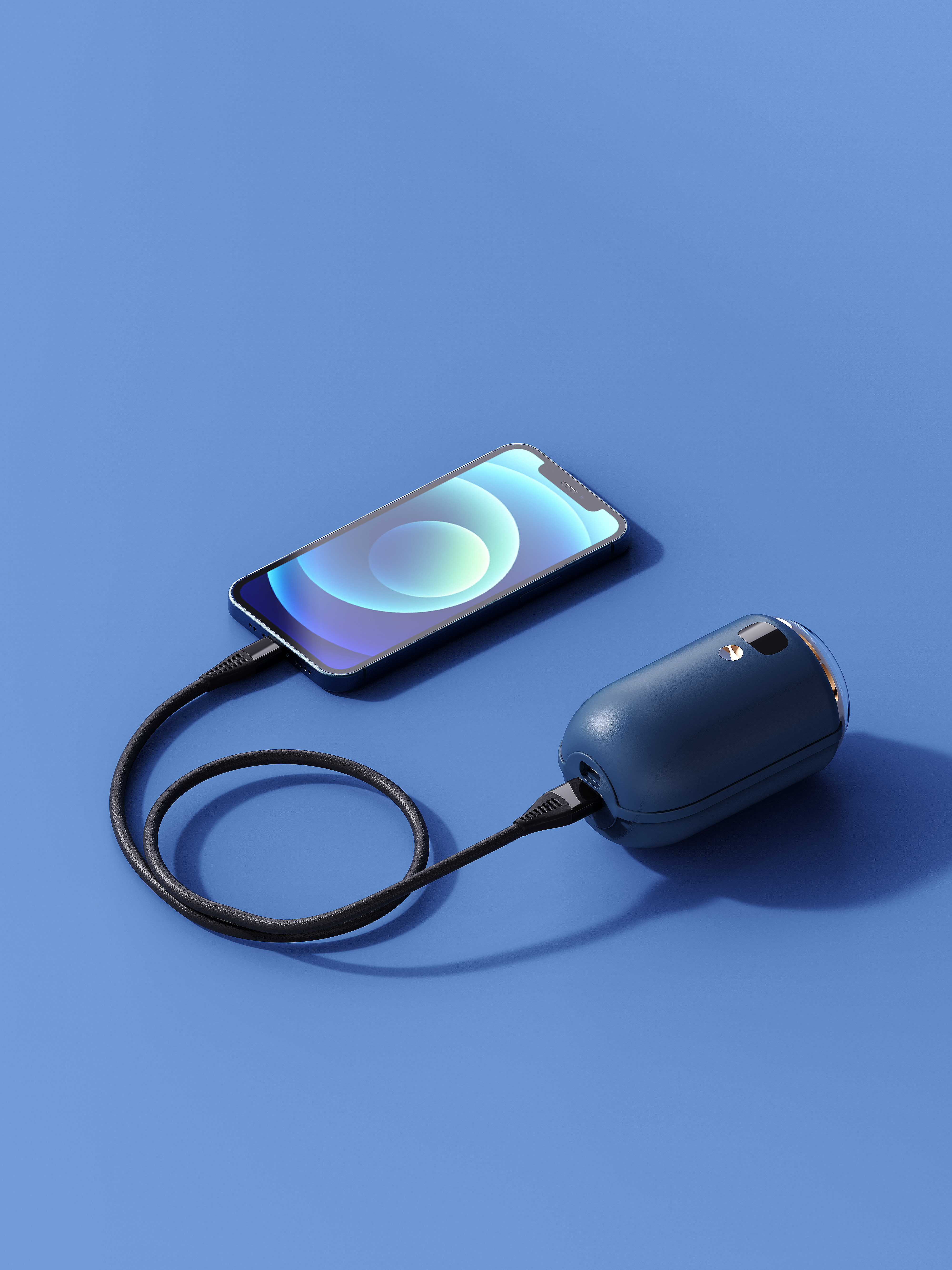 Hand warmer，portable battery，Projection lamp，Night light，cylindrical，Original design，Simplicity，Digital display，