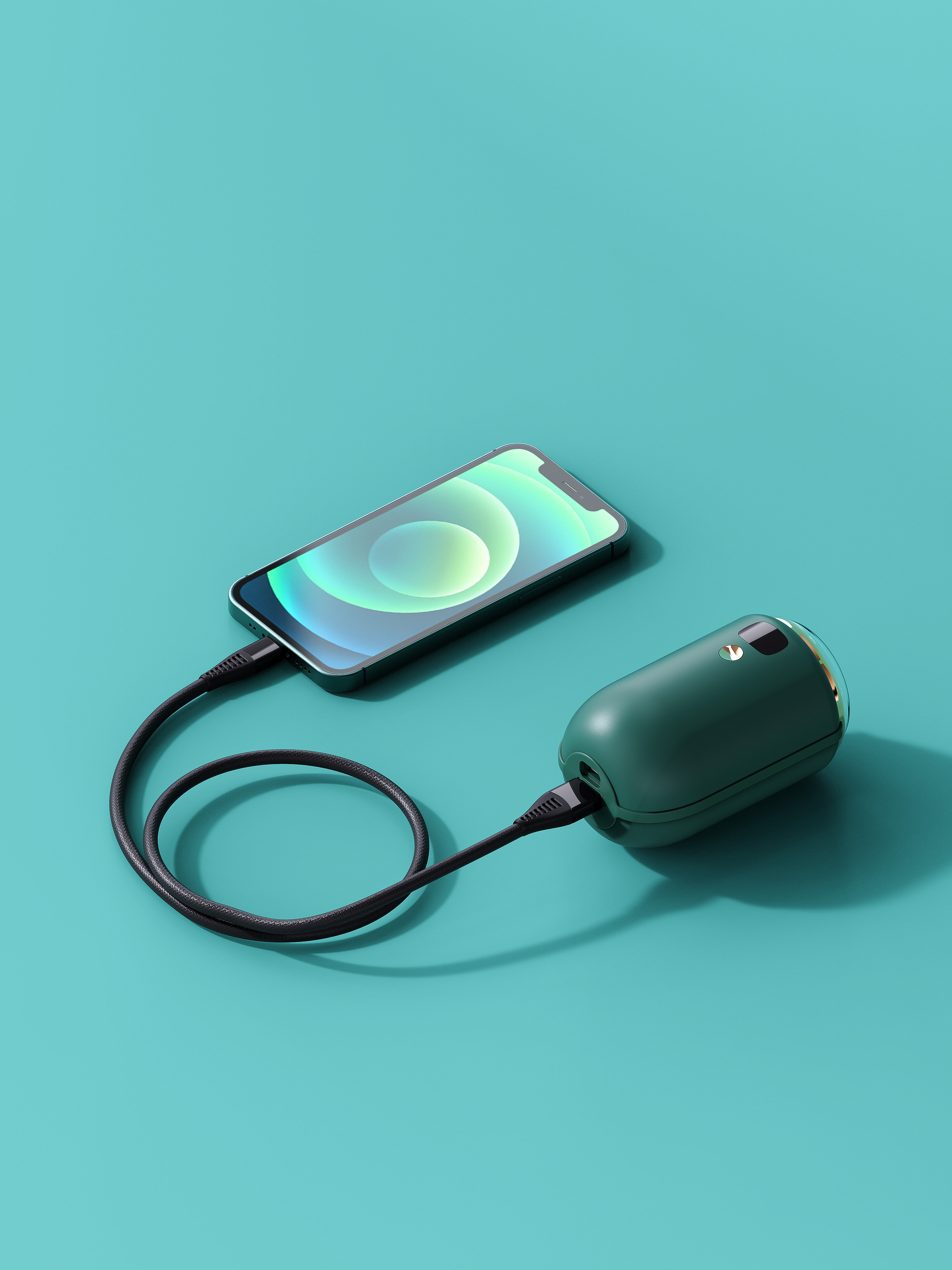 Hand warmer，portable battery，Projection lamp，Night light，cylindrical，Original design，Simplicity，Digital display，