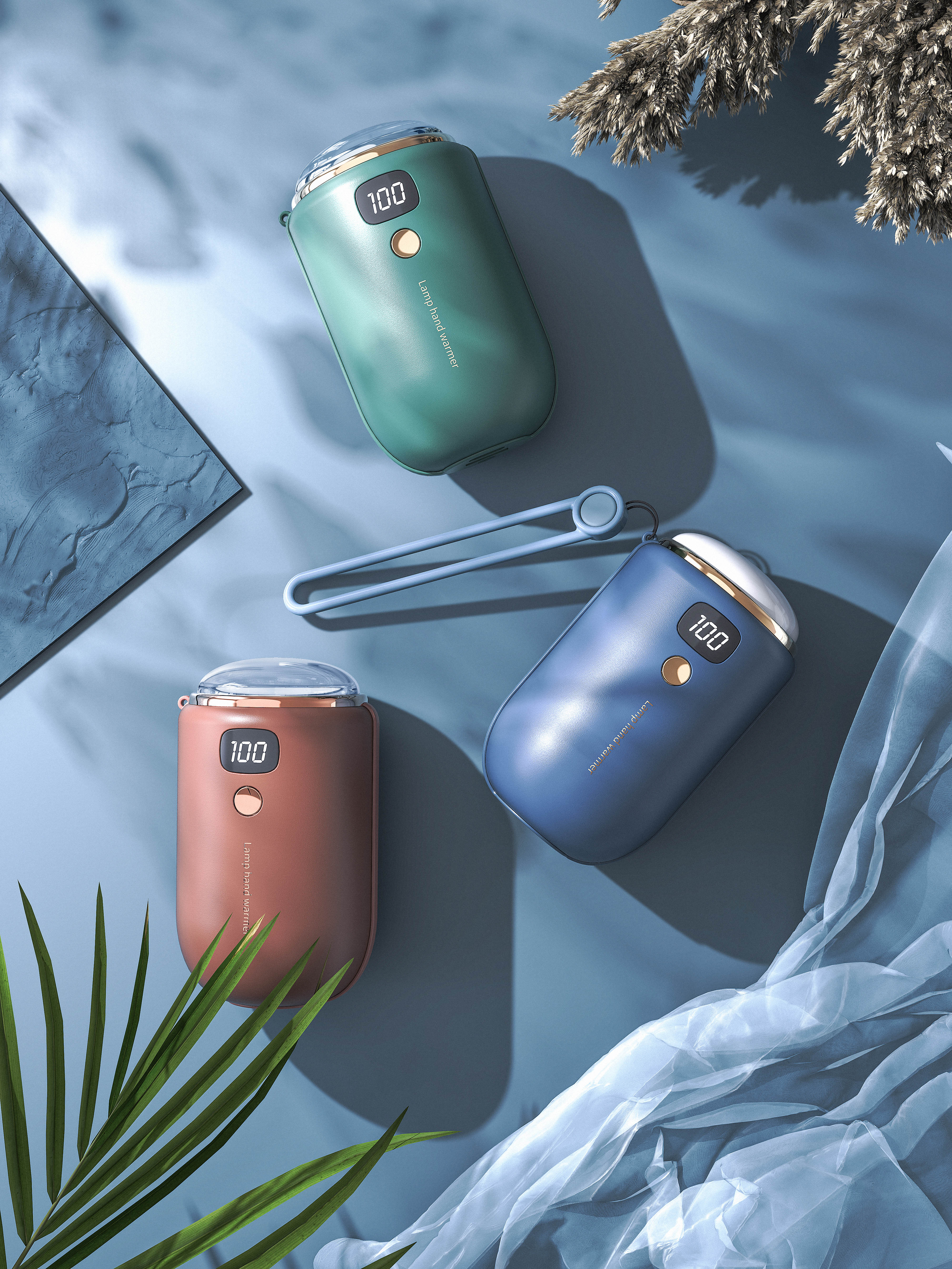 Hand warmer，portable battery，Projection lamp，Night light，cylindrical，Original design，Simplicity，Digital display，