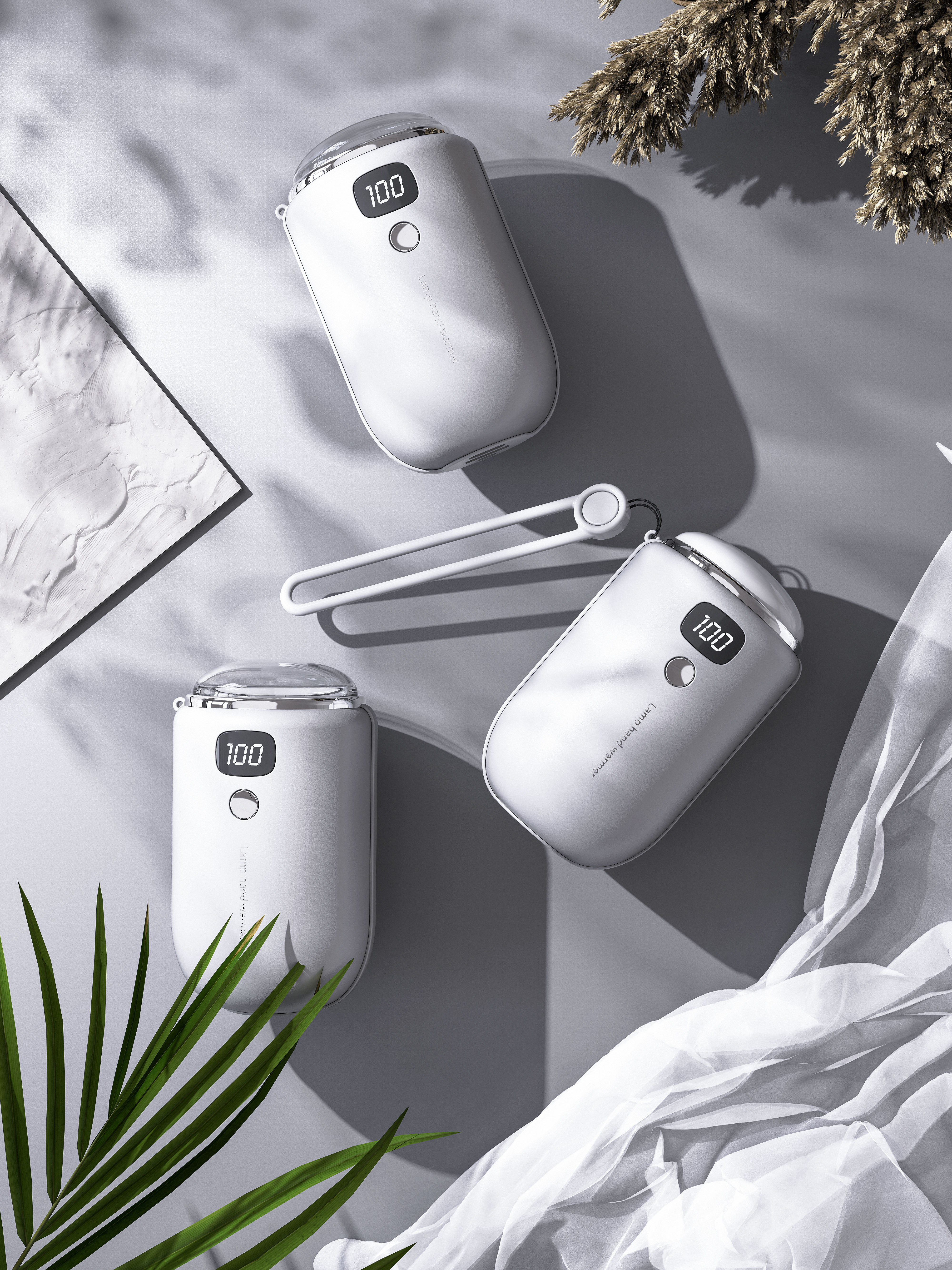 Hand warmer，portable battery，Projection lamp，Night light，cylindrical，Original design，Simplicity，Digital display，