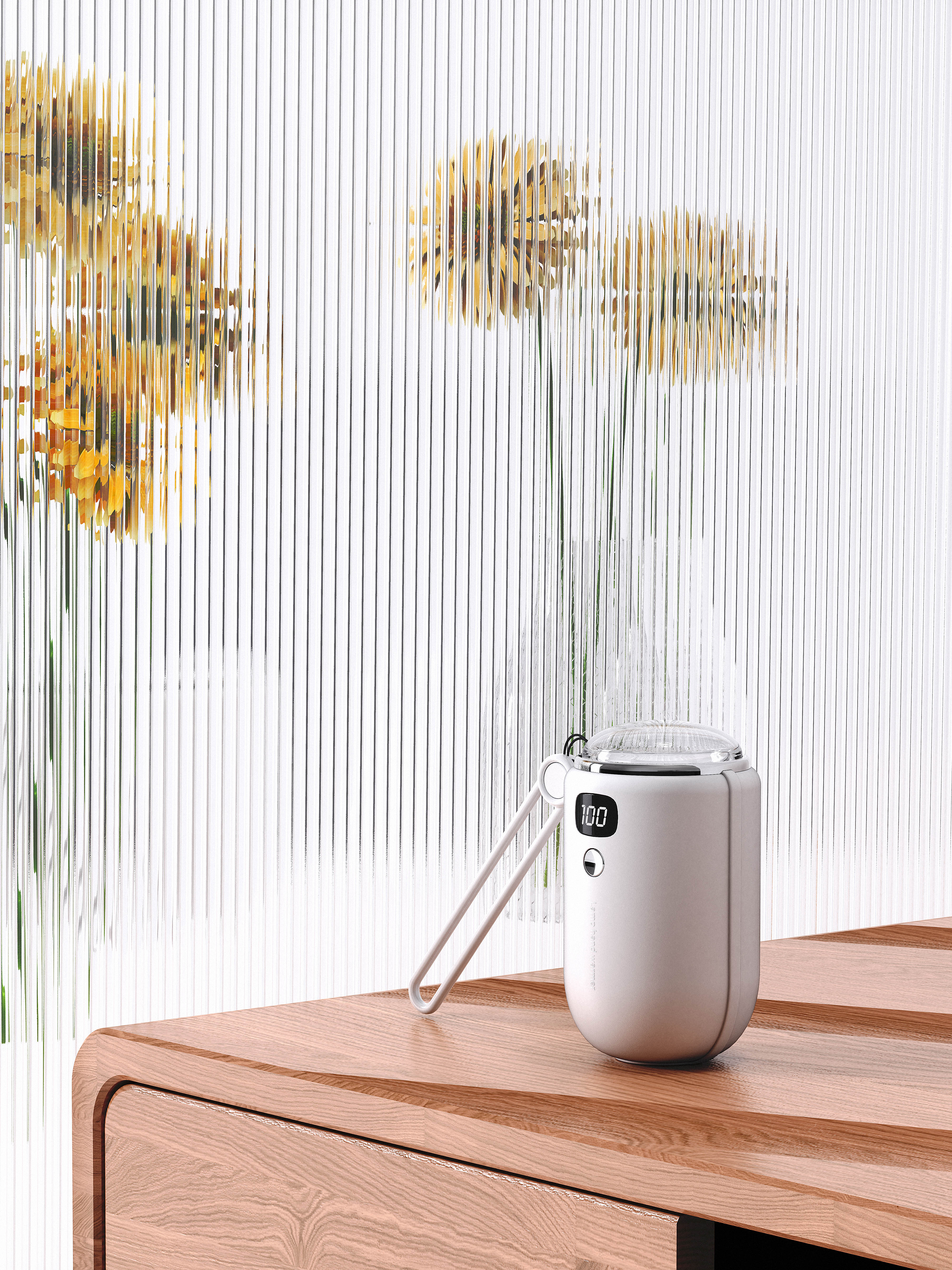 Hand warmer，portable battery，Projection lamp，Night light，cylindrical，Original design，Simplicity，Digital display，