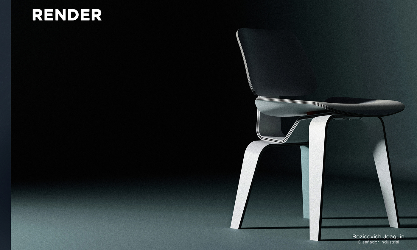 chair，Ames，Render，3D model，