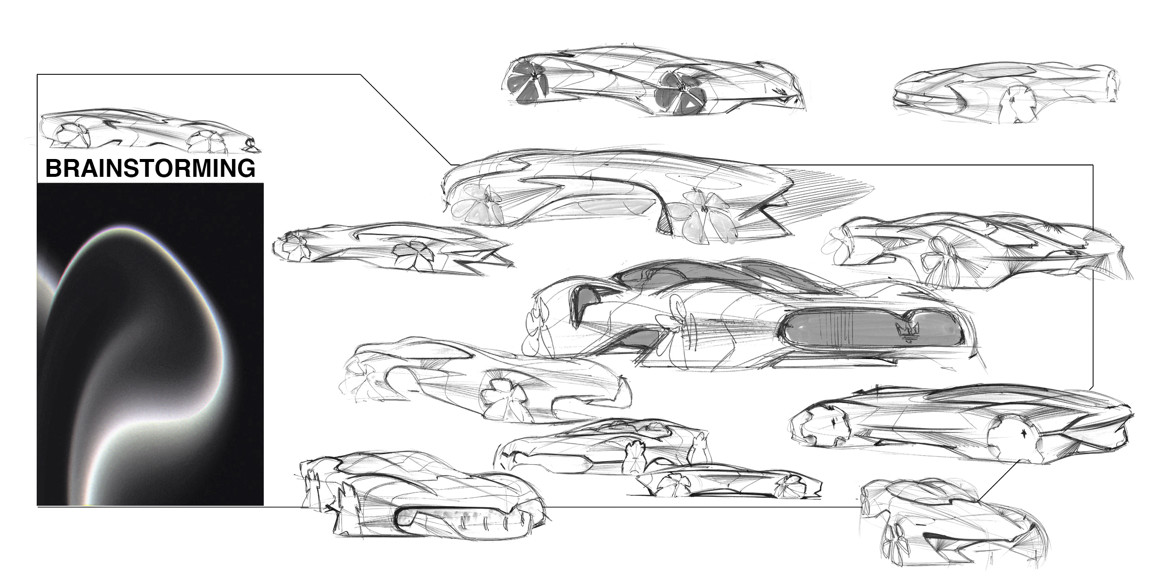 Maserati，Hand drawn，Automobile design，Brainstorm，model design ，Structural design，