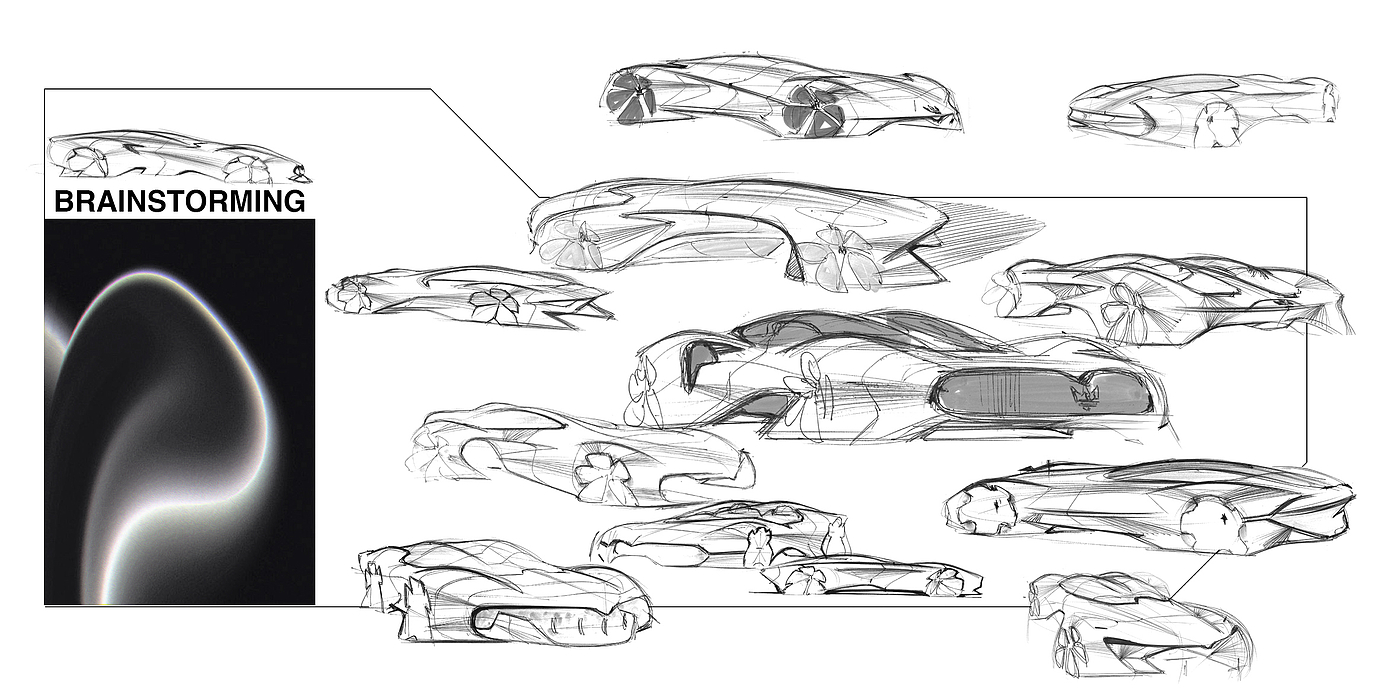 Maserati，Hand drawn，Automobile design，Brainstorm，model design ，Structural design，