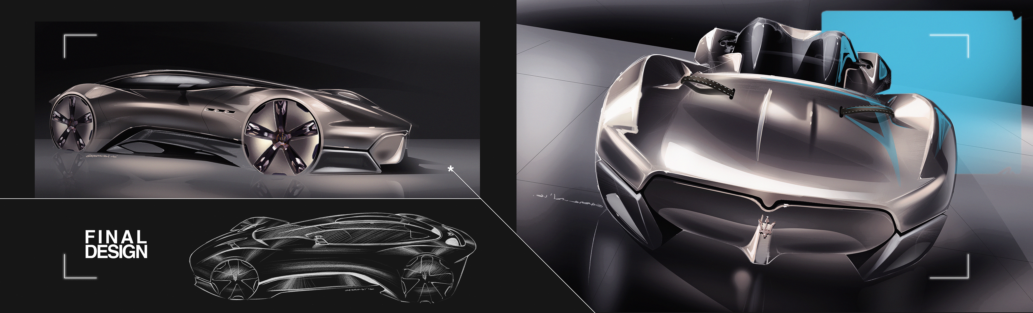 Maserati，Hand drawn，Automobile design，Brainstorm，model design ，Structural design，