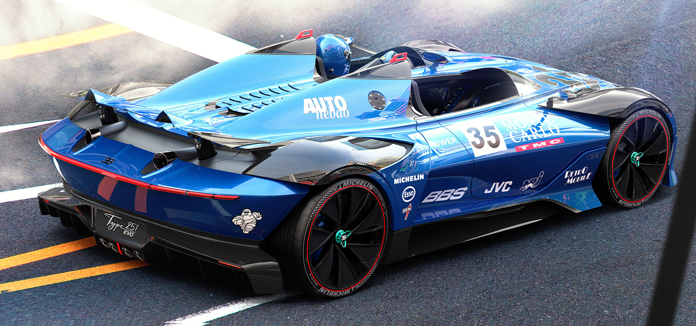 BUGATTI 251EVO，Roads，Sports car，