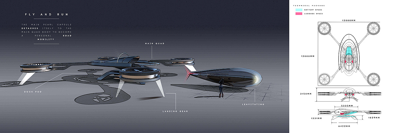 opule，Cool，future，conceptual design，Motor airship，