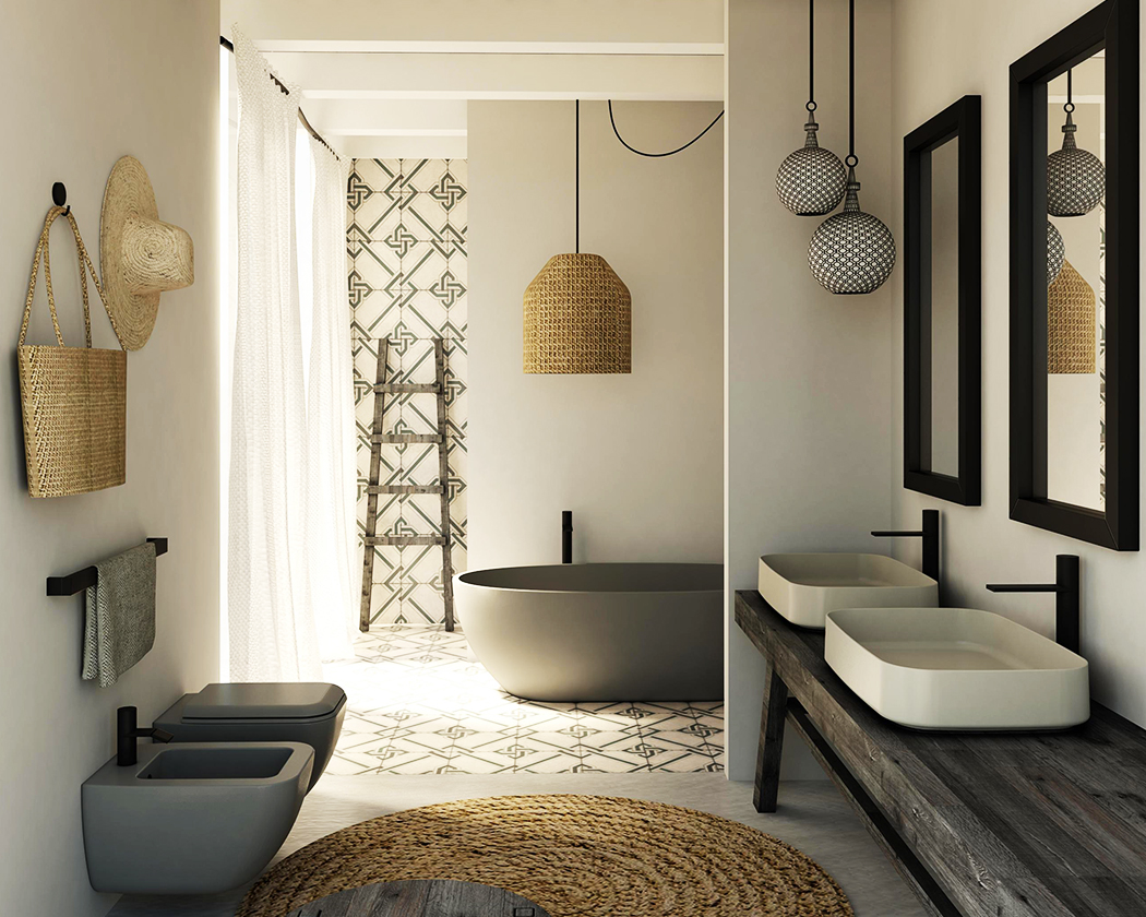 Bathroom design，Extremely simple wind，Buddhist mood，