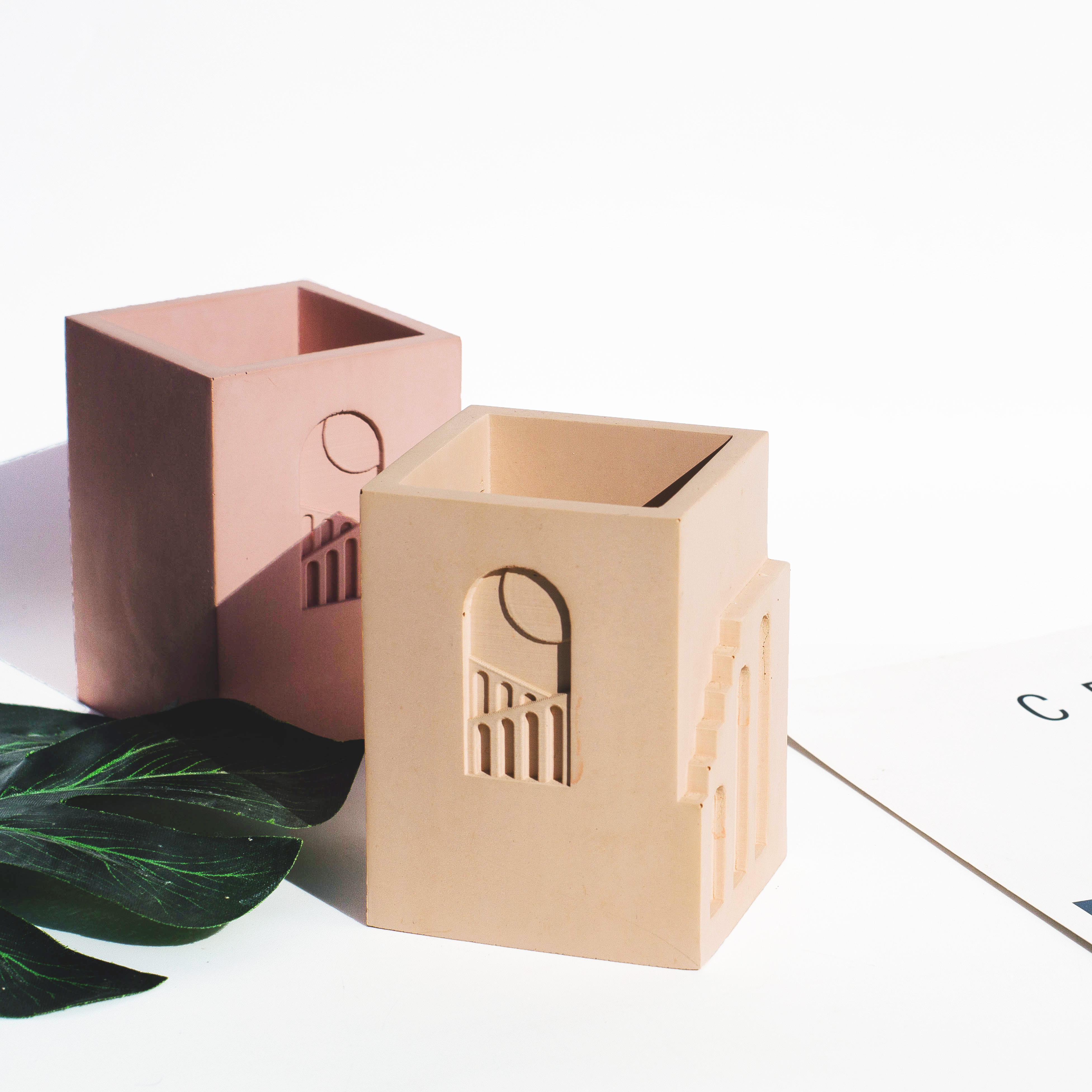 pen container，cement，Original handwork，