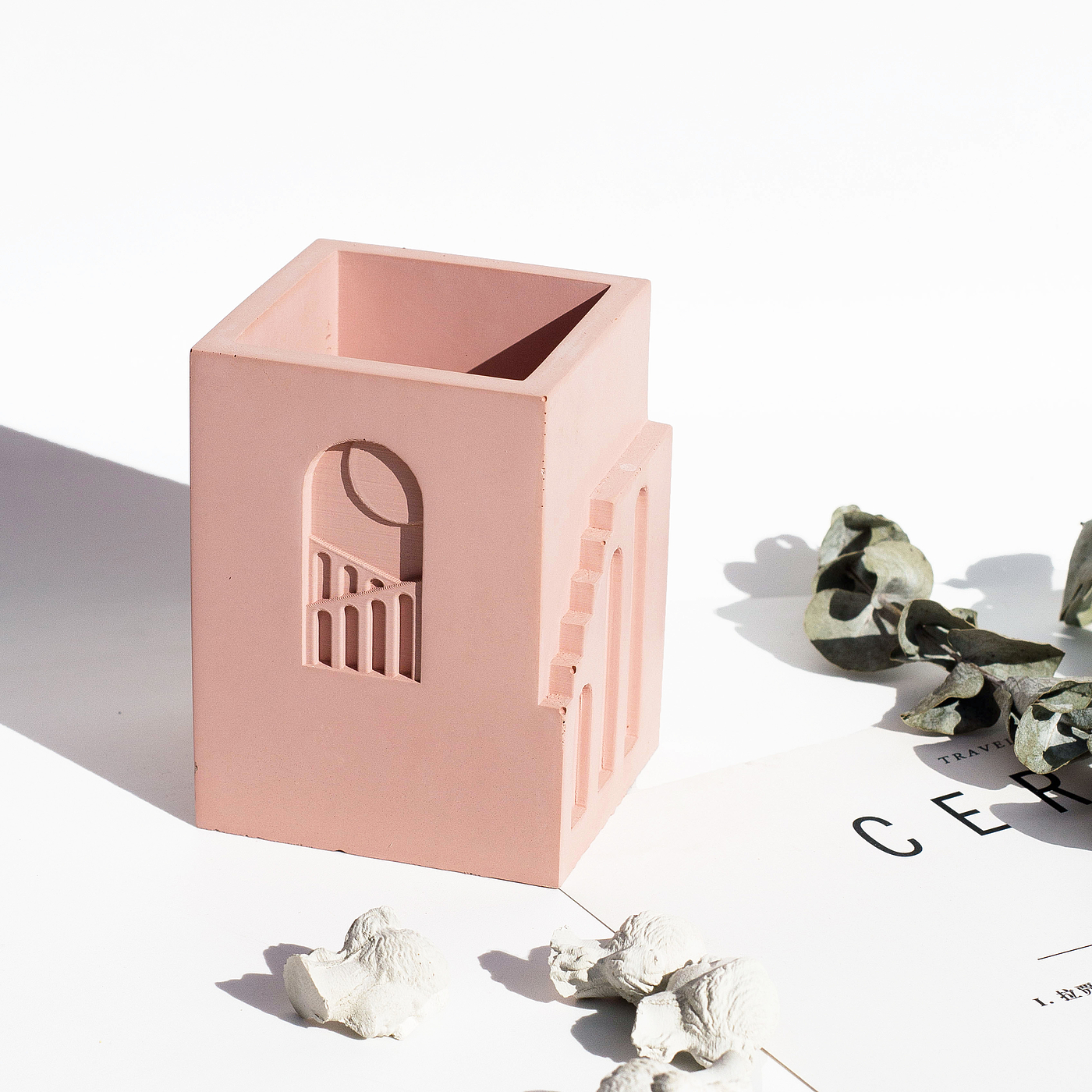pen container，cement，Original handwork，