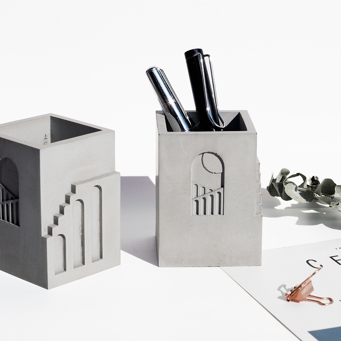 pen container，cement，Original handwork，