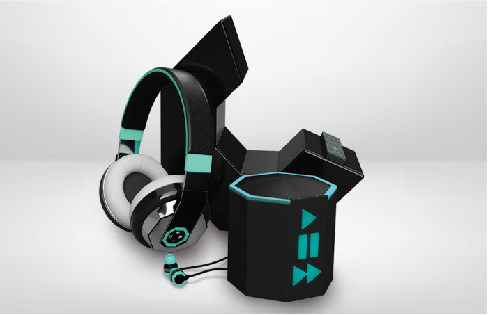 powerful，sound，suit，headset，loudspeaker box，industrial design，