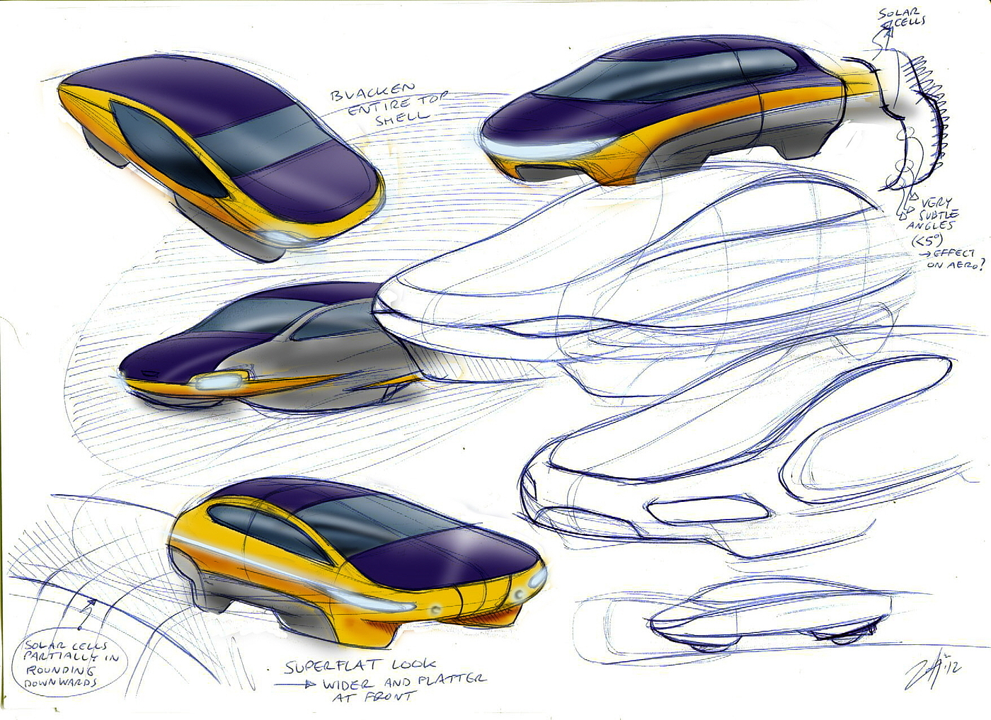 太阳能，汽车设计，概念设计，模型，