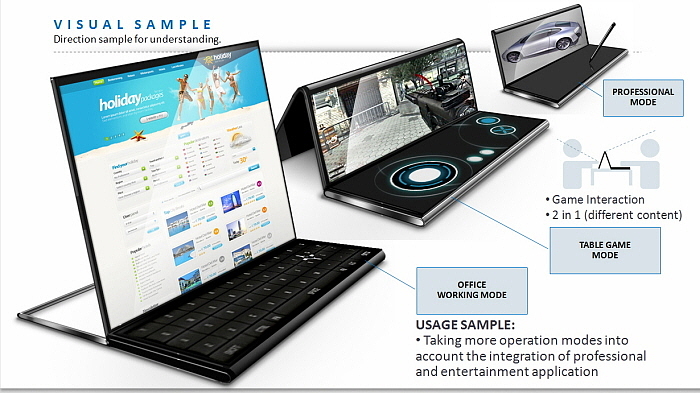 Samsung，conceptual design，Notebook computer，Foldable，Portable，Design ideas，complete，