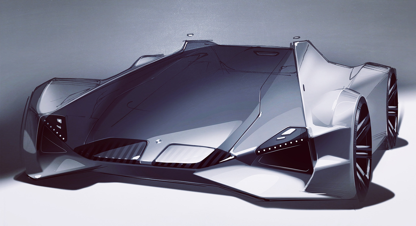 Hand drawn car，industrial design，vehicle，Sketch design，