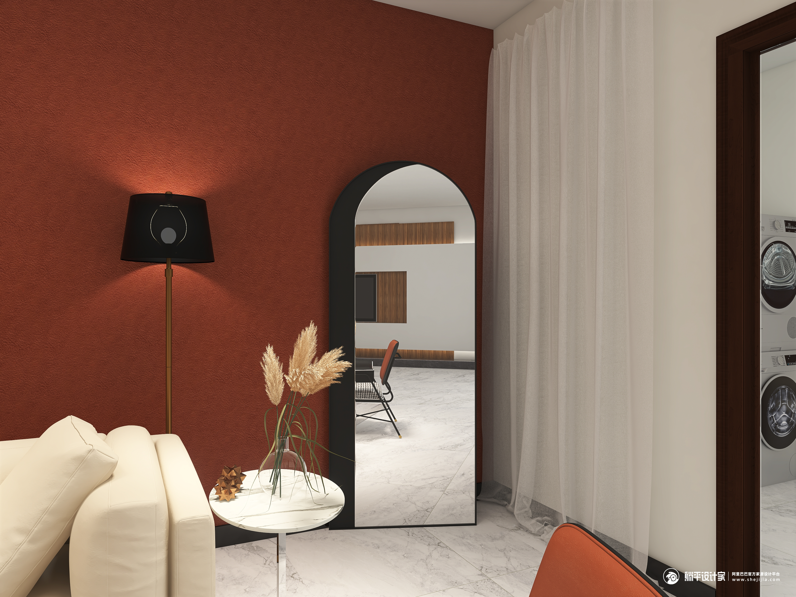 Full-length mirror，Whole body mirror，Floor mirror，mirror，furniture，Home Furnishing，Cloakroom，Northern Europe，