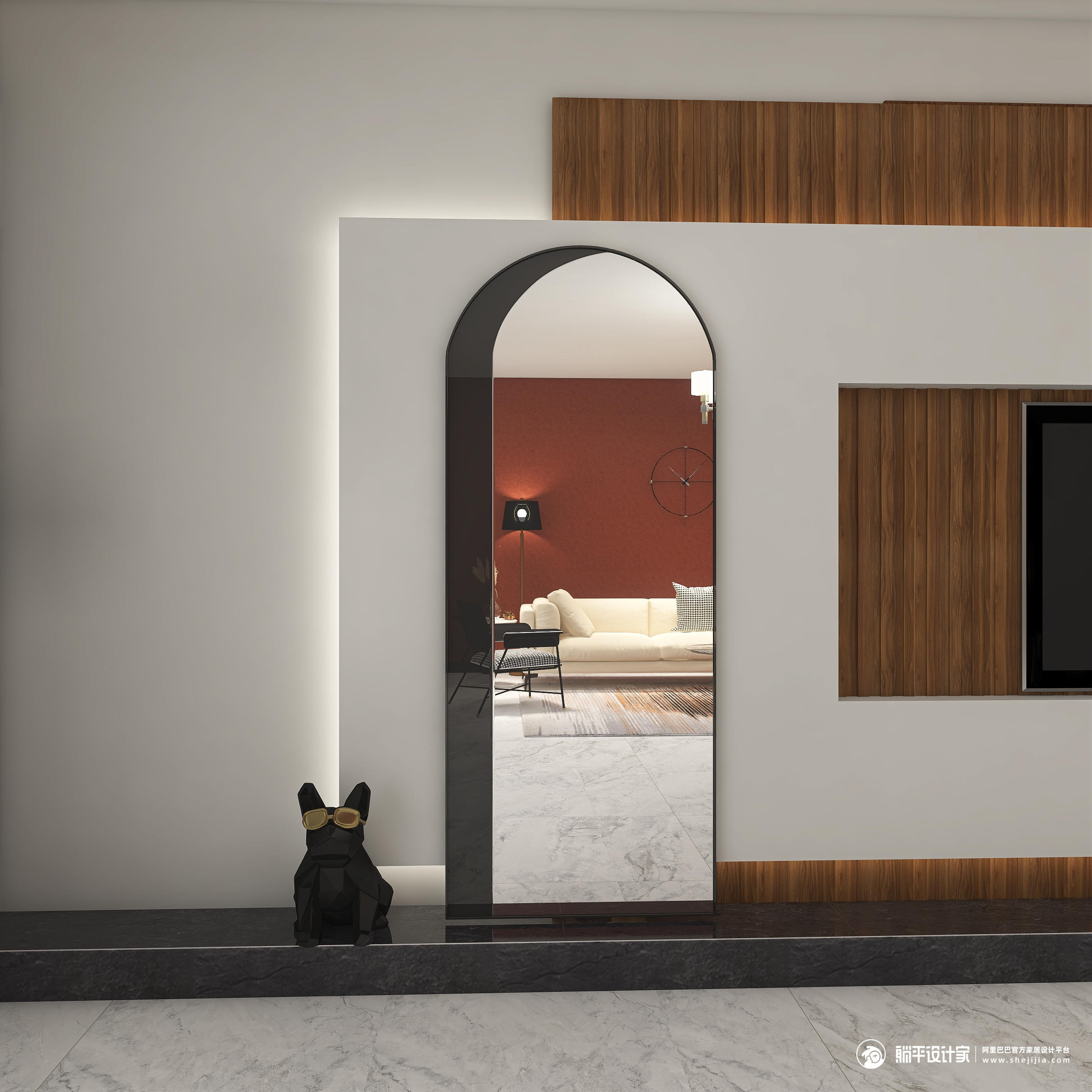 Full-length mirror，Whole body mirror，Floor mirror，mirror，furniture，Home Furnishing，Cloakroom，Northern Europe，