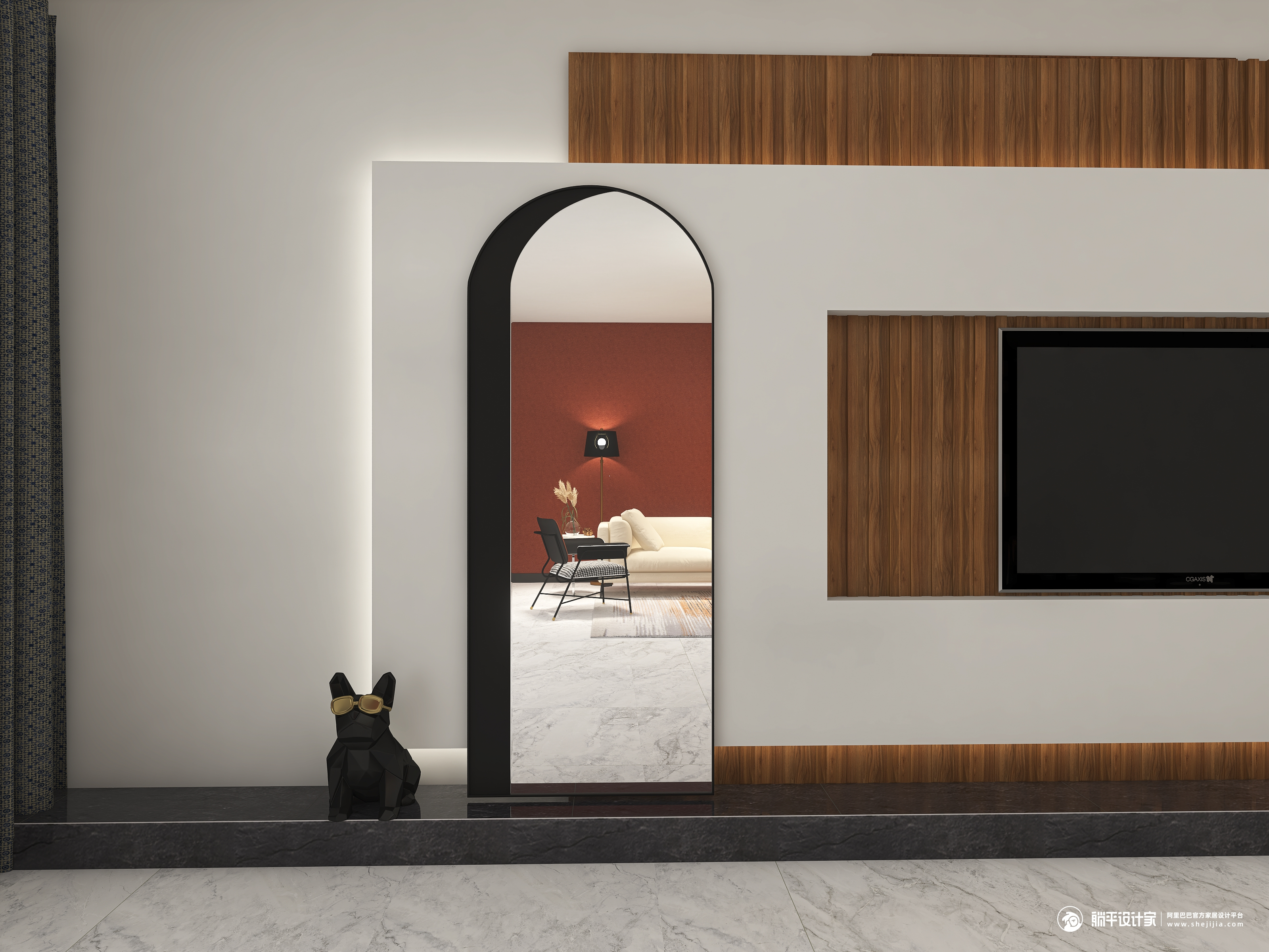 Full-length mirror，Whole body mirror，Floor mirror，mirror，furniture，Home Furnishing，Cloakroom，Northern Europe，