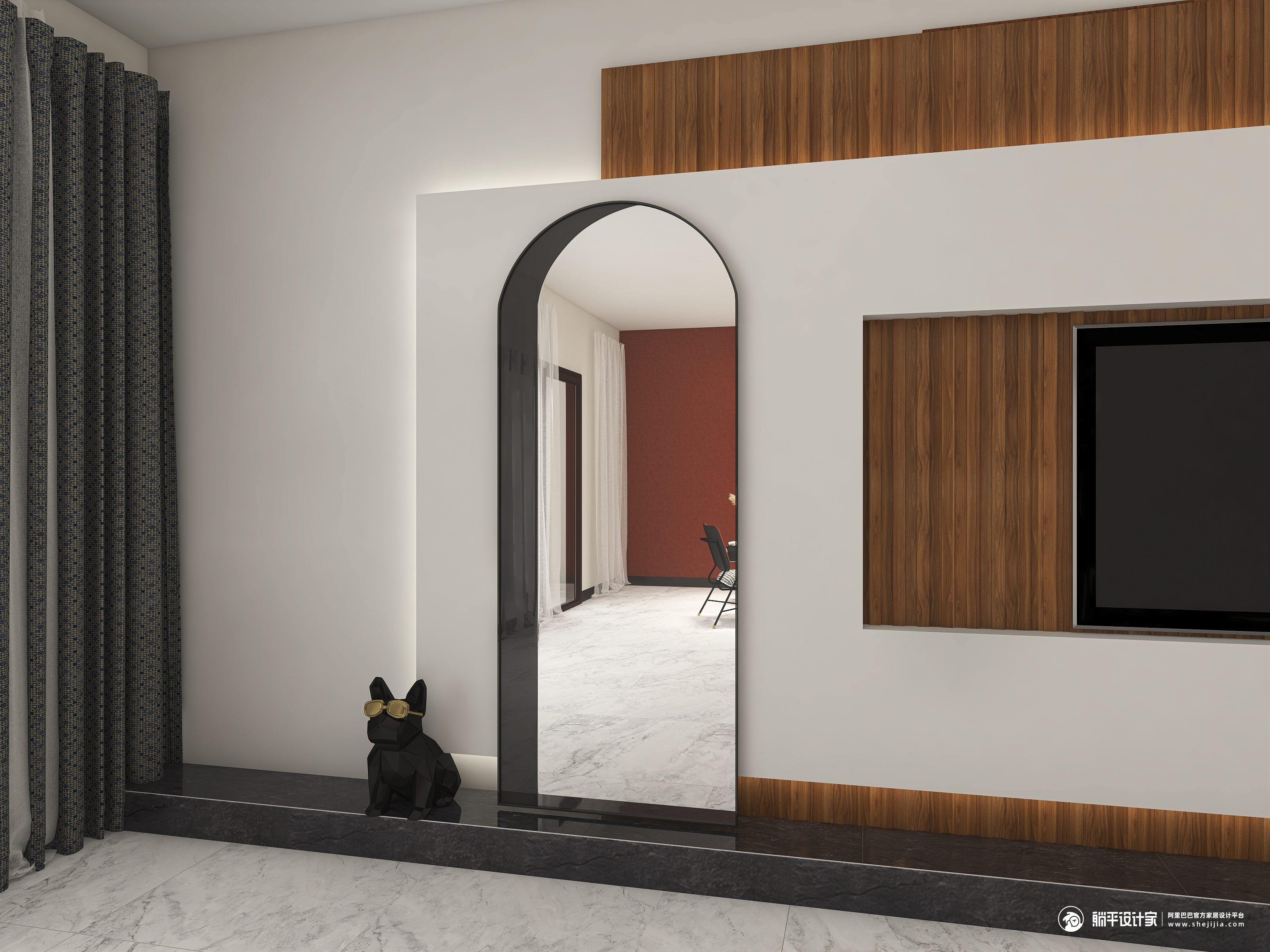 Full-length mirror，Whole body mirror，Floor mirror，mirror，furniture，Home Furnishing，Cloakroom，Northern Europe，