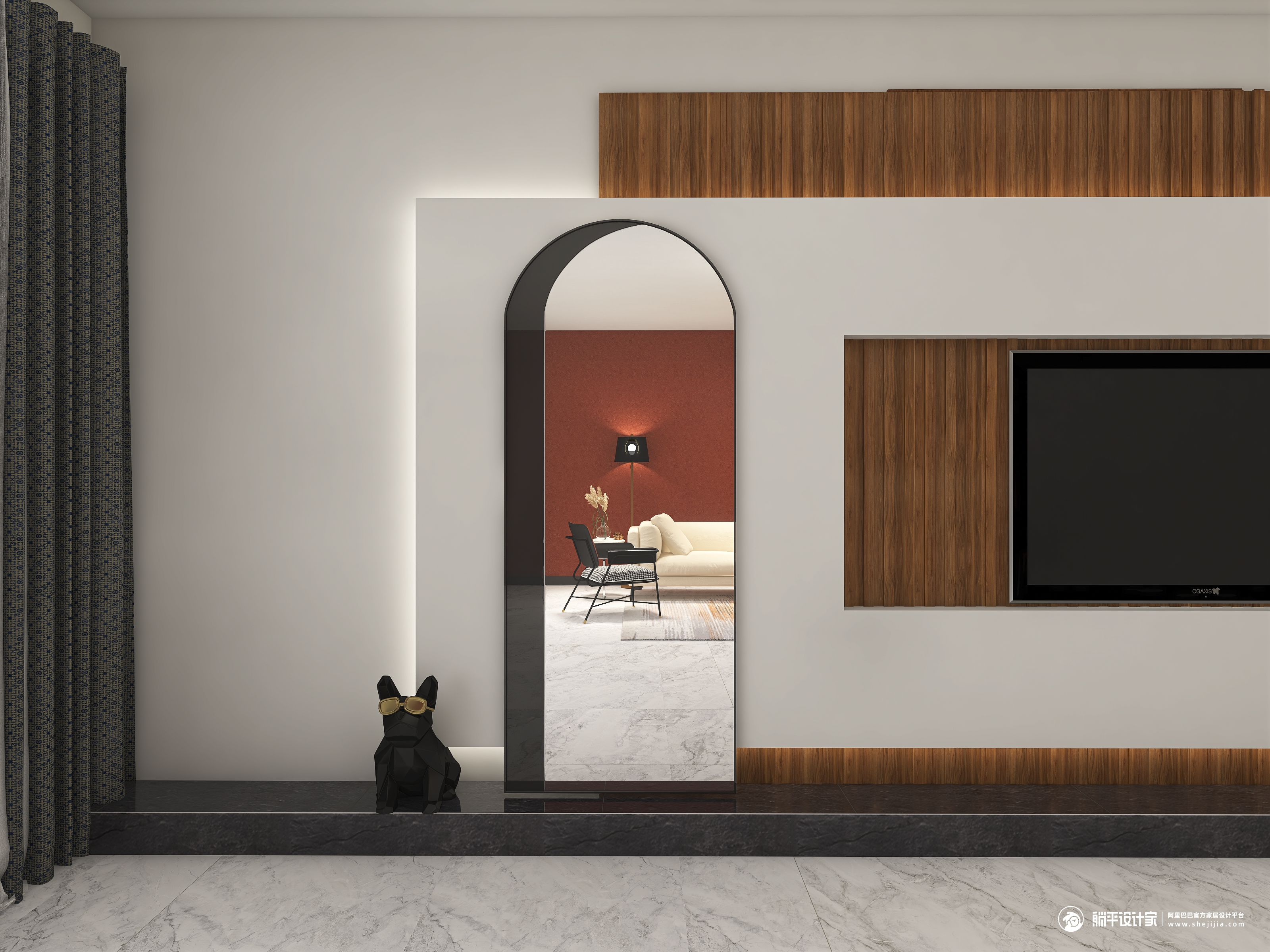 Full-length mirror，Whole body mirror，Floor mirror，mirror，furniture，Home Furnishing，Cloakroom，Northern Europe，