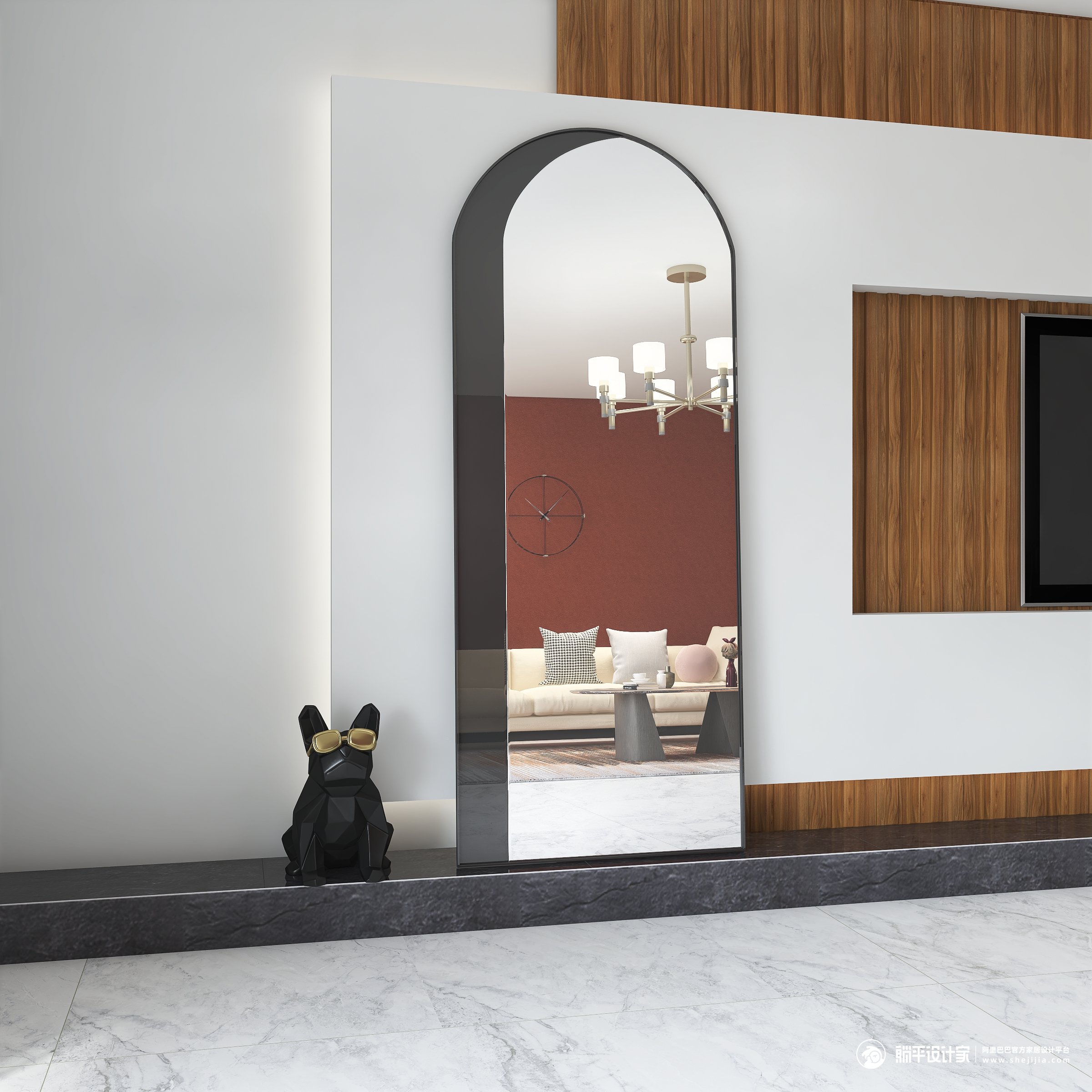 Full-length mirror，Whole body mirror，Floor mirror，mirror，furniture，Home Furnishing，Cloakroom，Northern Europe，