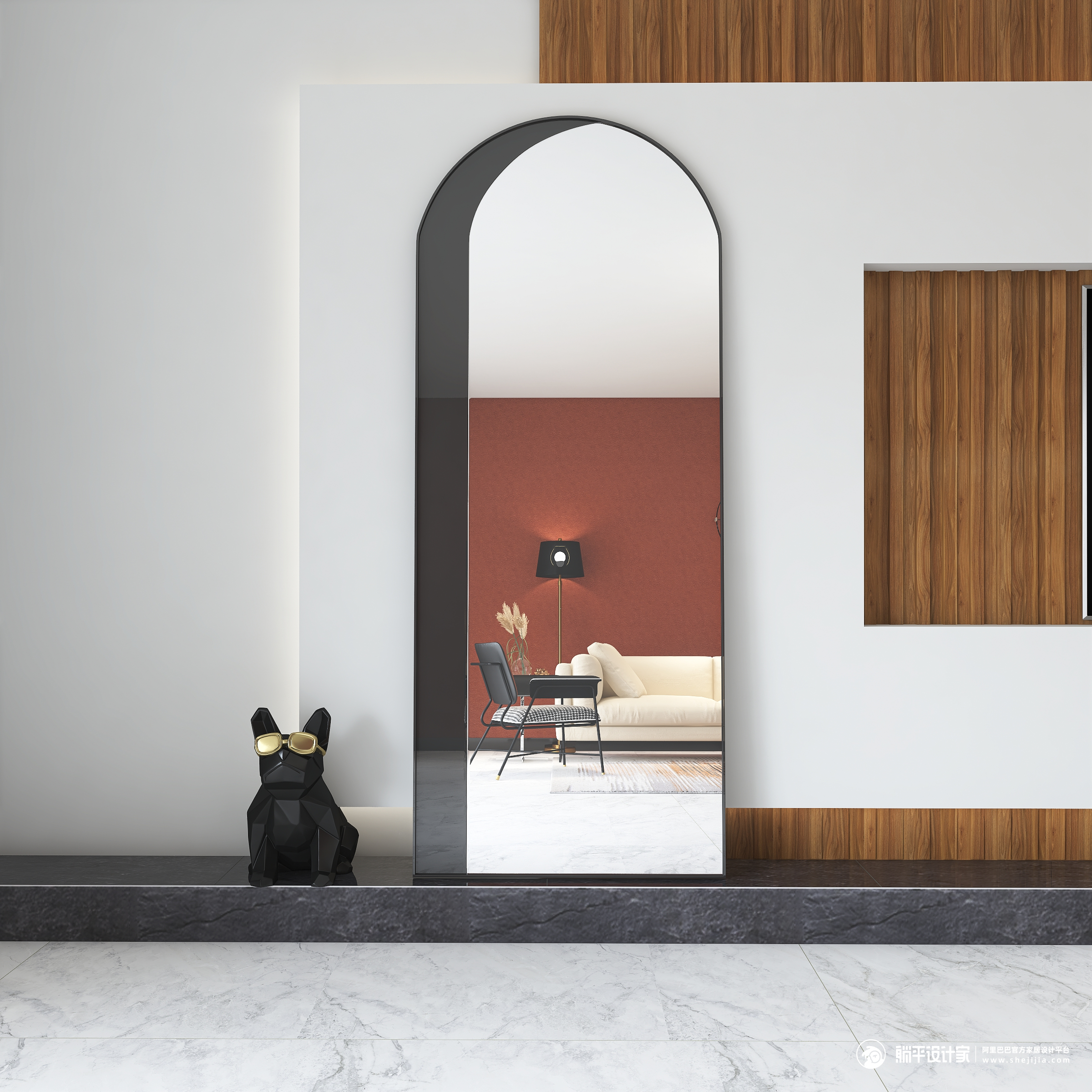 Full-length mirror，Whole body mirror，Floor mirror，mirror，furniture，Home Furnishing，Cloakroom，Northern Europe，