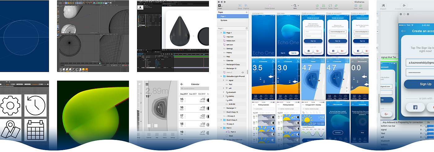 Artifact，conceptual design，fish finder ，app，Intelligent device，go fishing，