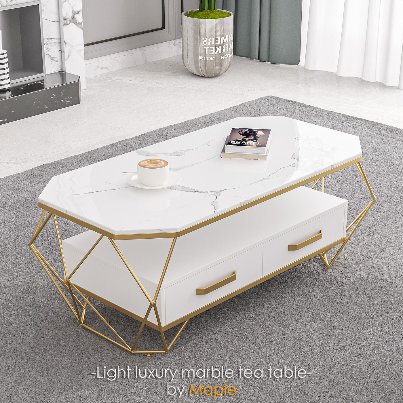 3d，corona，design sketch，tea table，furniture，