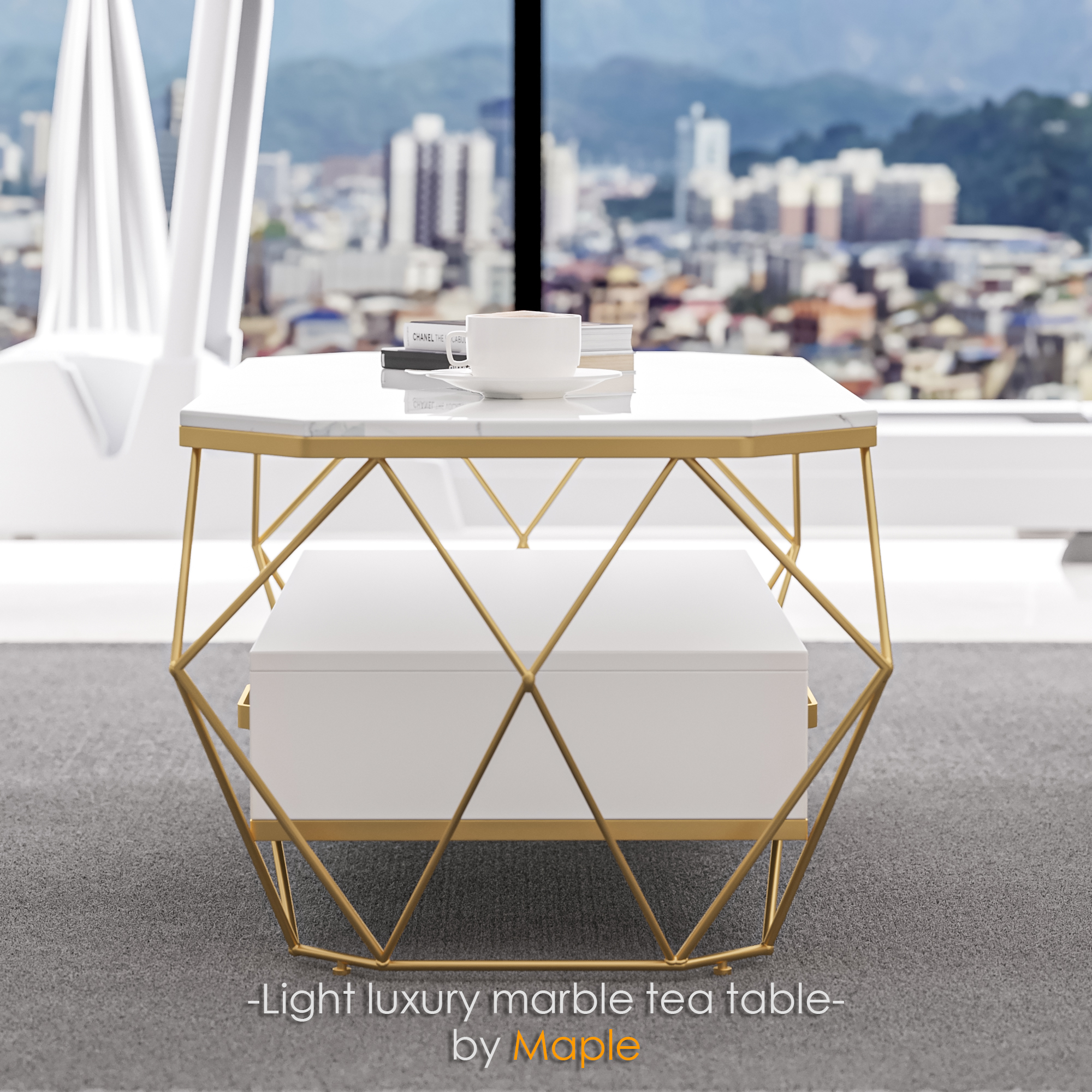 3d，corona，design sketch，tea table，furniture，