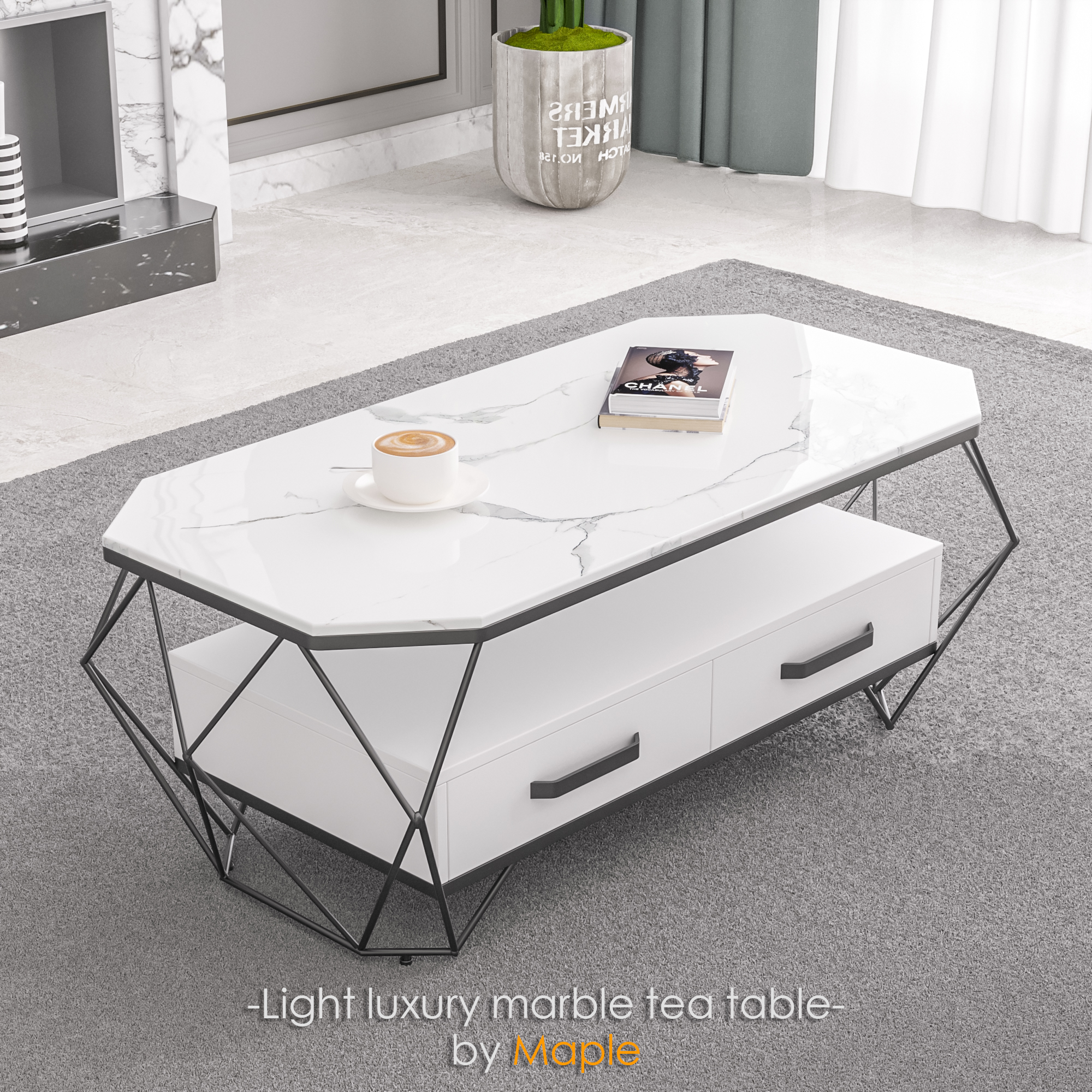 3d，corona，design sketch，tea table，furniture，