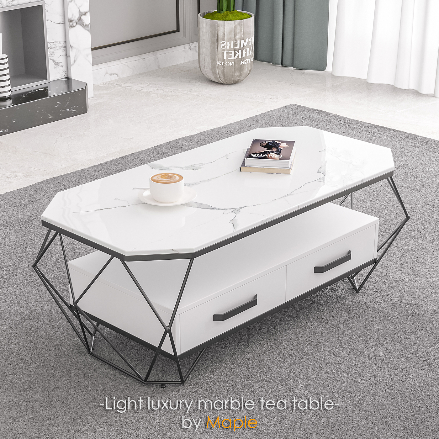 3d，corona，design sketch，tea table，furniture，