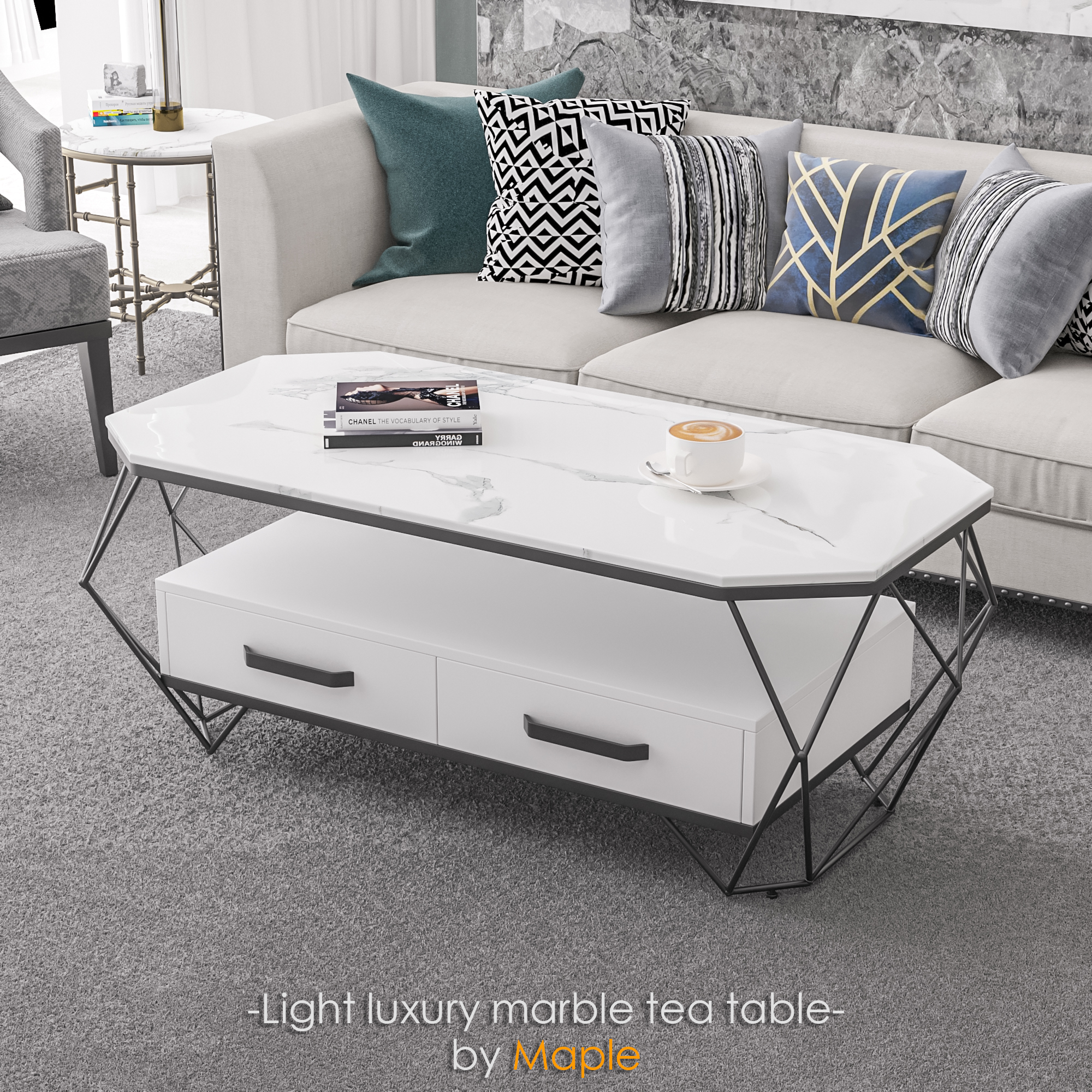 3d，corona，design sketch，tea table，furniture，