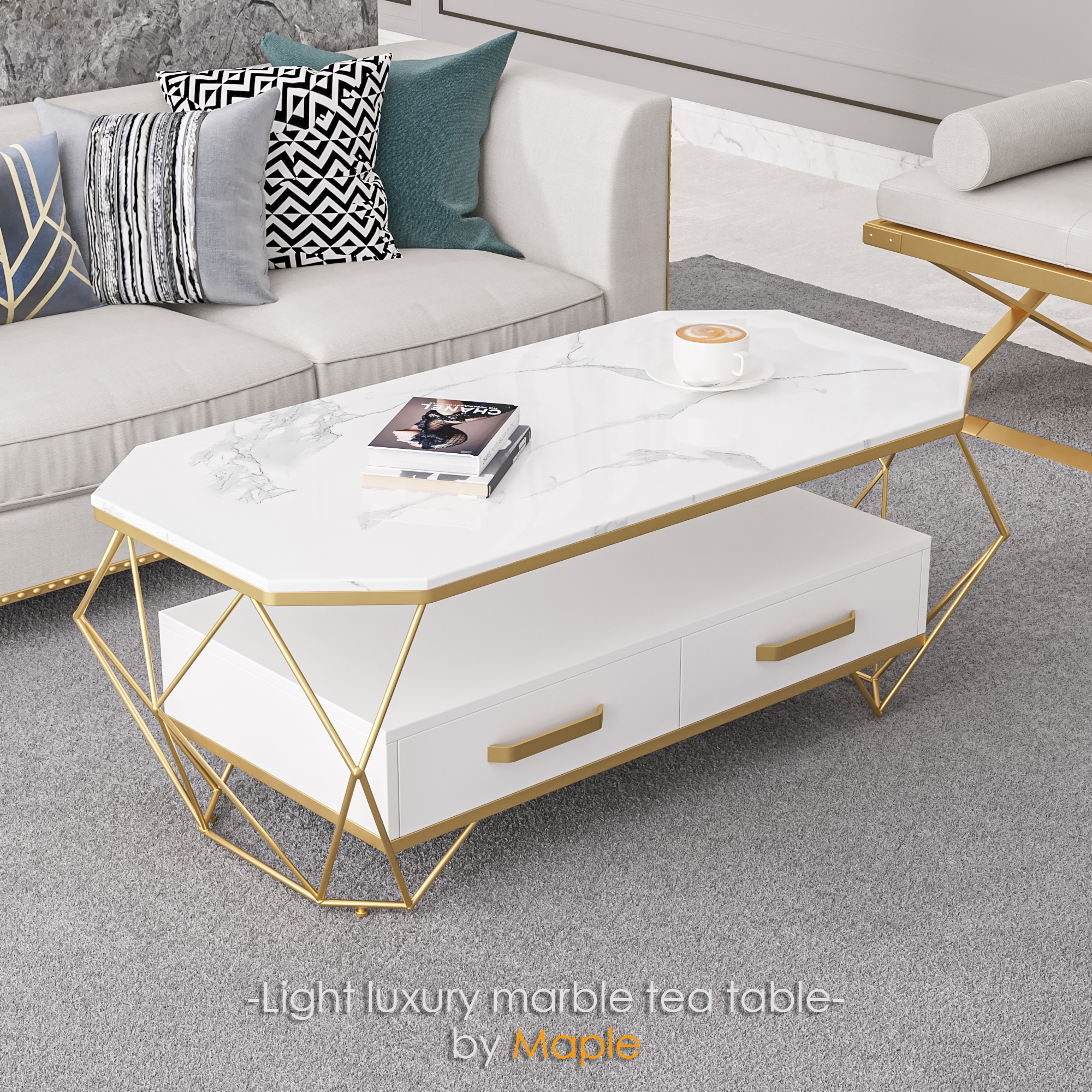 3d，corona，design sketch，tea table，furniture，