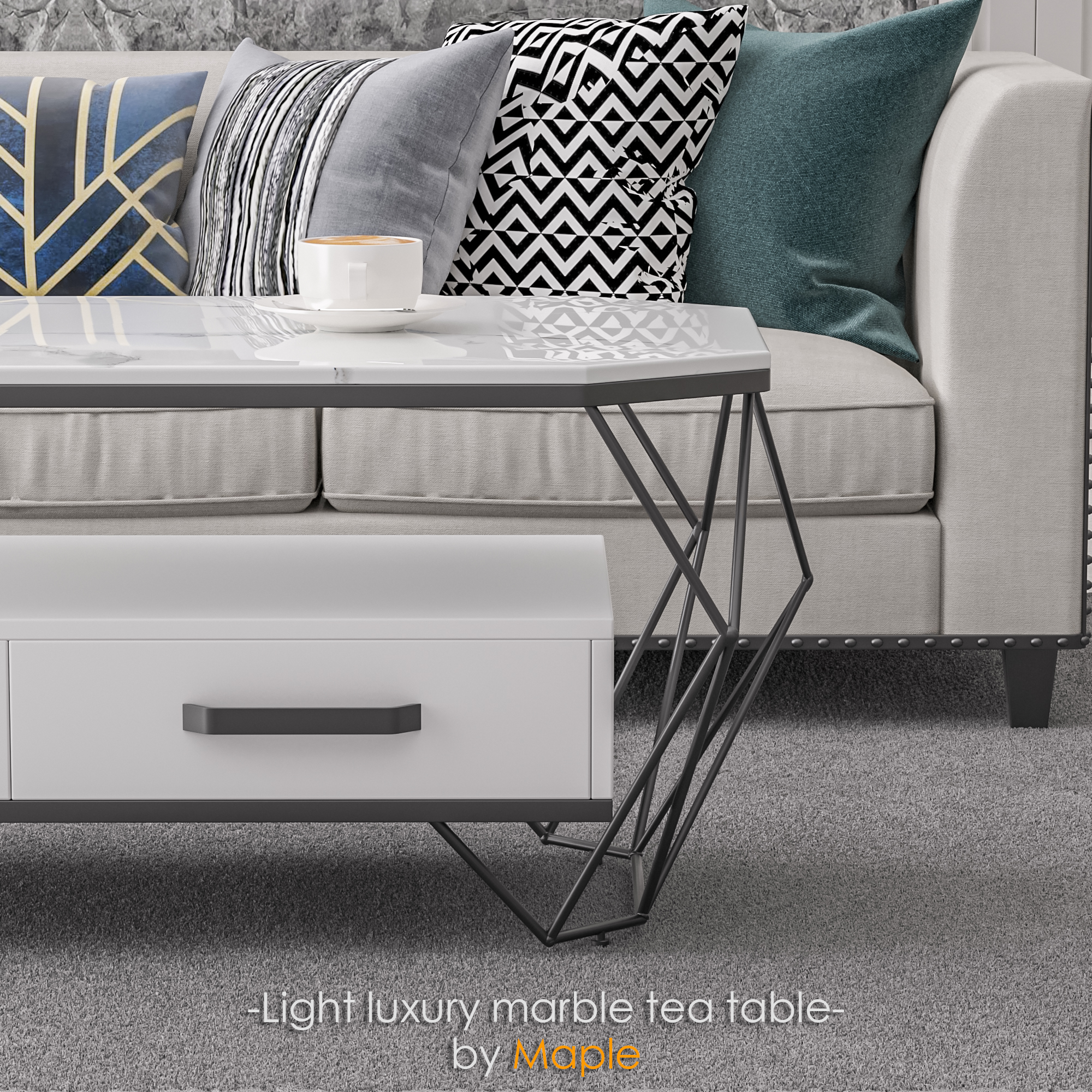 3d，corona，design sketch，tea table，furniture，