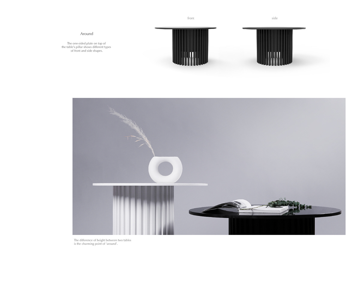 AROUND，Marble material，Table，