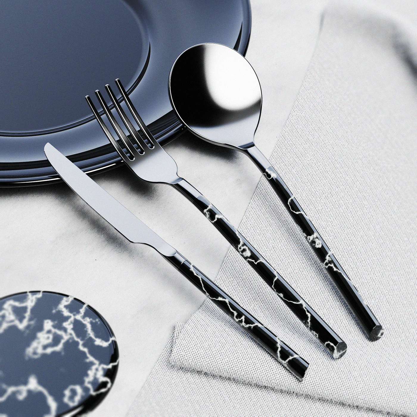 tableware，Teardrop，brass，Marble，stainless steel，Oliver Perretta，