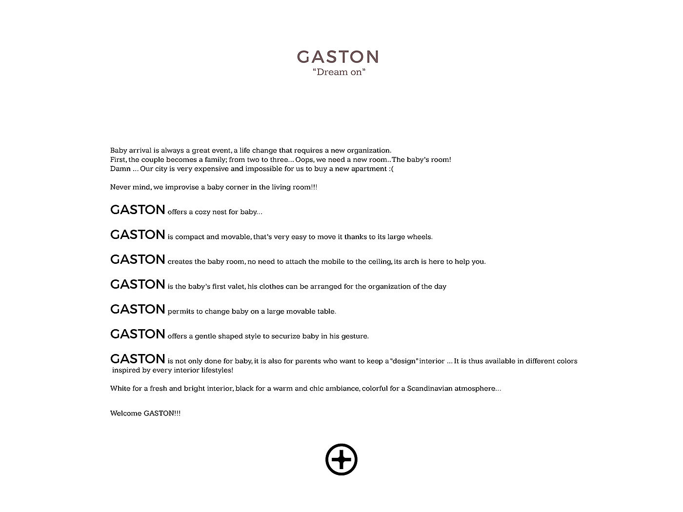 GASTON，Gaston，baby carriage，