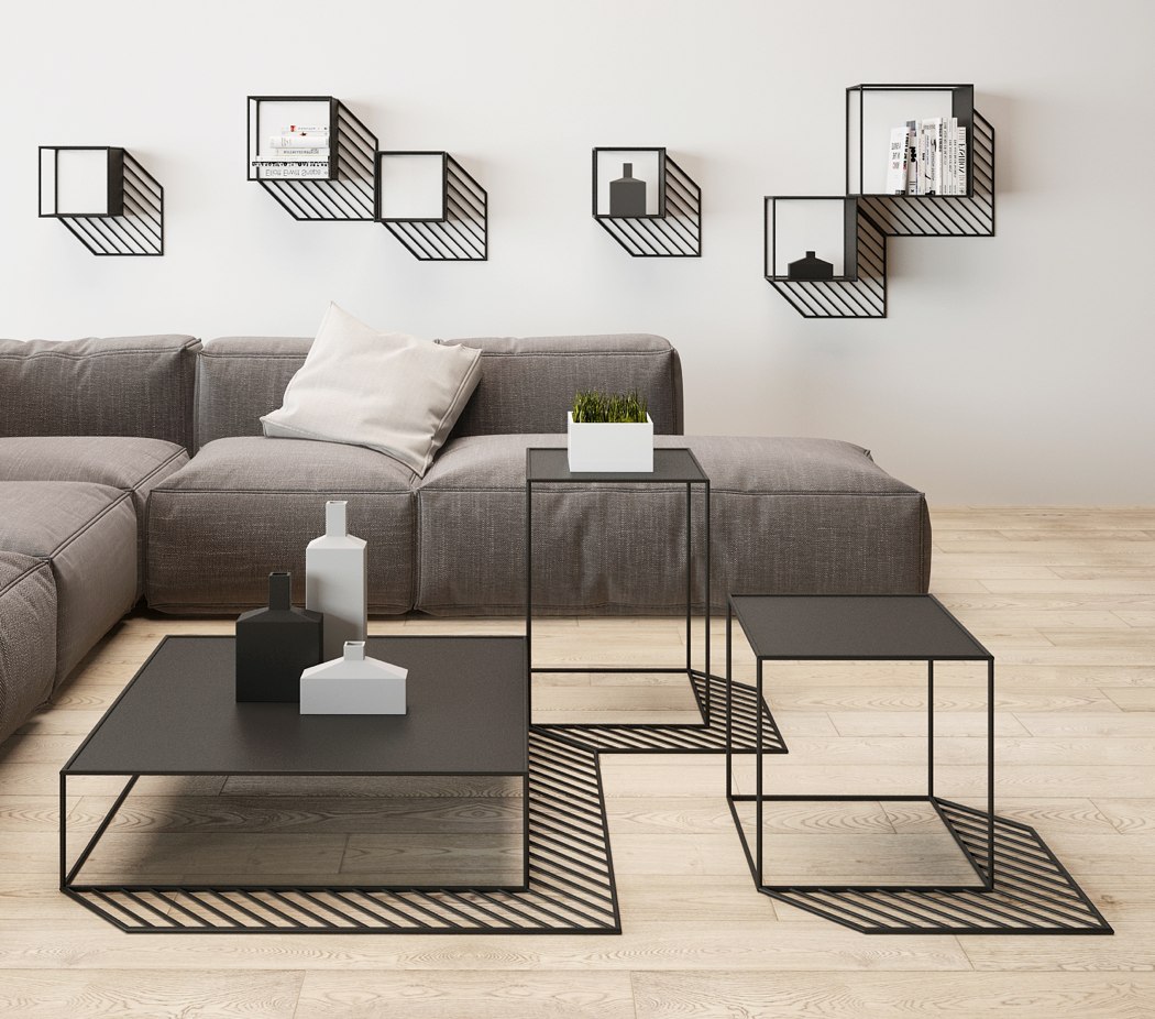 Table，tea table，Wall hanger，shadow，