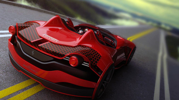Ferrari，conceptual design，Automobile design，Electric racing car，solar energy，carbon fibre，