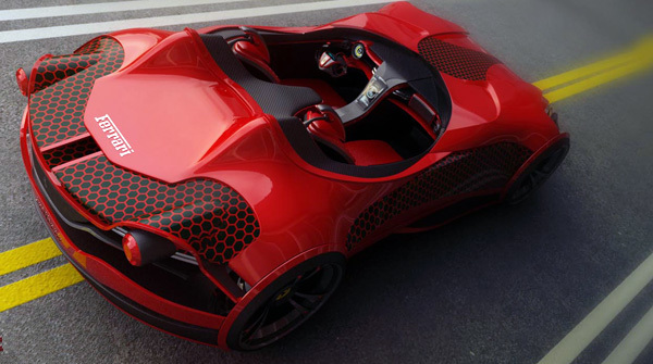 Ferrari，conceptual design，Automobile design，Electric racing car，solar energy，carbon fibre，