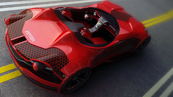 Ferrari，conceptual design，Automobile design，Electric racing car，solar energy，carbon fibre，