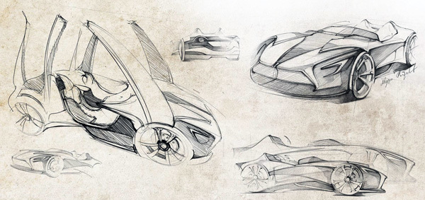 Ferrari，conceptual design，Automobile design，Electric racing car，solar energy，carbon fibre，