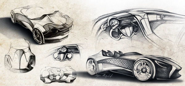 Ferrari，conceptual design，Automobile design，Electric racing car，solar energy，carbon fibre，