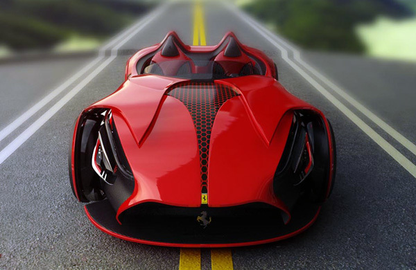 Ferrari，conceptual design，Automobile design，Electric racing car，solar energy，carbon fibre，