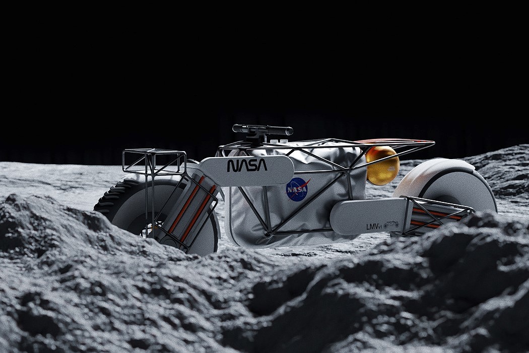 NASA motorcycle，On the moon，Making doughnuts，