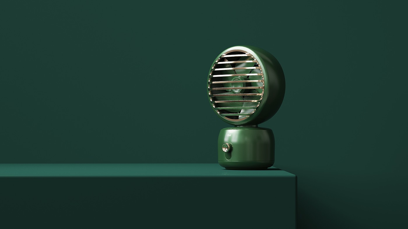 product design，industrial design，sample reels，Keyshot rendering，Desktop small fan，