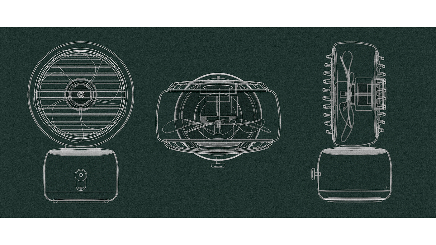 产品设计，工业设计，作品集，keyshot渲染，桌面小风扇，